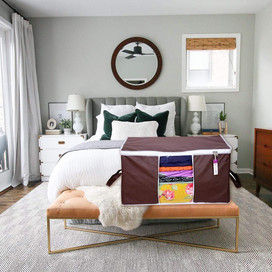 Storage Bag-UnderBed Blanket Storage Bag Covers With Handles(Set of 2)