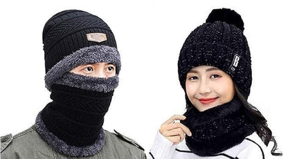 Men Woolen Cap with Face Cover (Pack of 2)