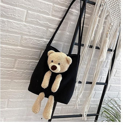 Cute Shoulder Bag Kawaii Tote Handbag with Cute Teddy Bear