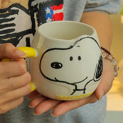Anime Cartoon Snoopy Ceramic Mug Kawaii Home Milk Cup Couple Coffee Cup 500 ml Pack of 1