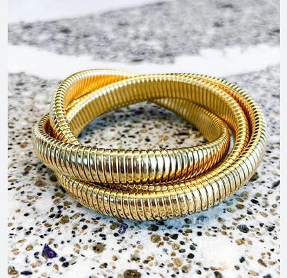 Triple Layer Wrap Around Snake Stretchable Bracelet
