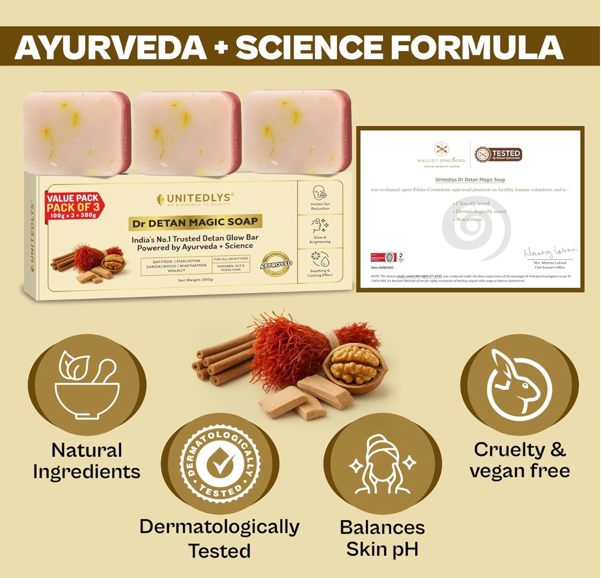 Ghar Soaps Sandalwood & Saffron Magic Soaps For Bath