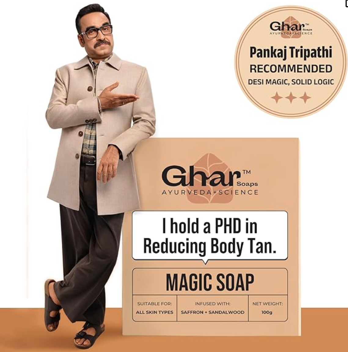 Ghar Soaps Sandalwood & Saffron Magic Soaps For Bath