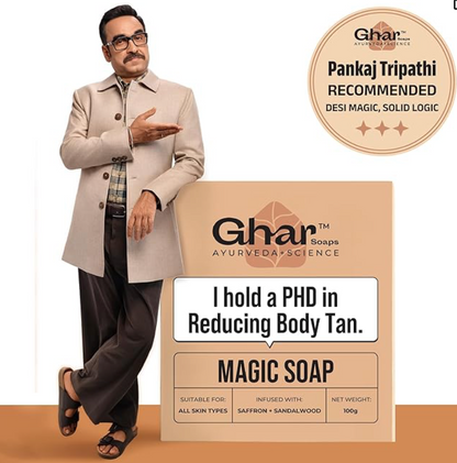 Ghar Soaps Sandalwood & Saffron Magic Soaps For Bath