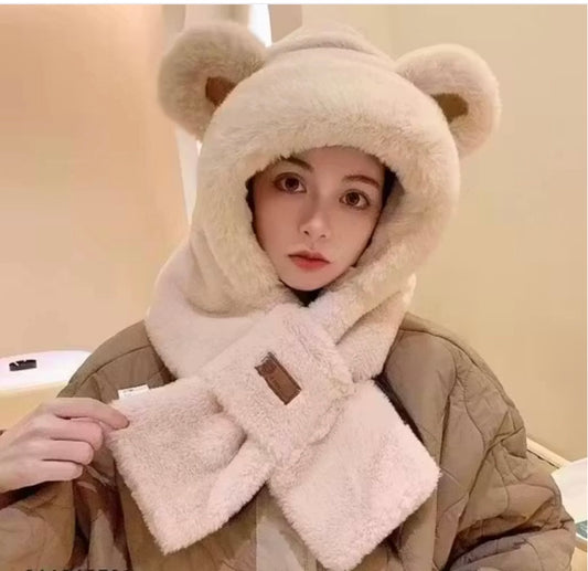 PACK OF 1 Cute Teddy Bear Hooded Cap – Korean Winter Collection
